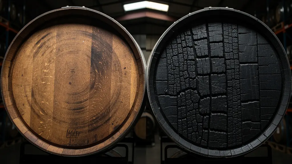 Split comparison of char level 3 versus alligator char barrel interiors