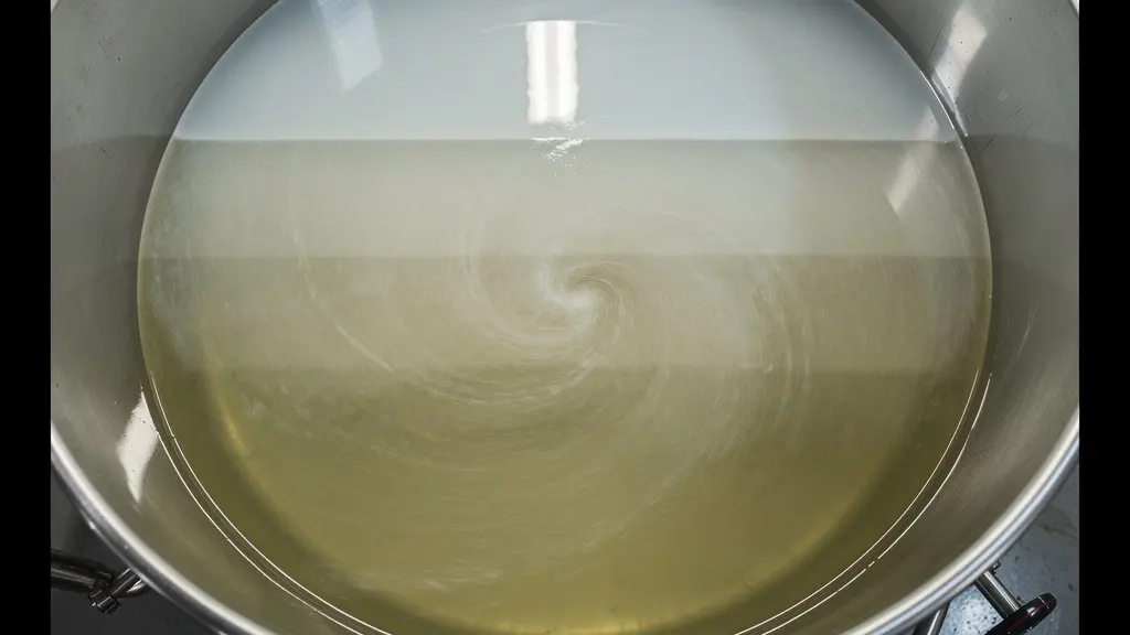 Cross-section view of fermentation tank showing bacterial colony development zones